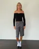 Makena Bardot Jumper in Brushed Black sold by Motel Rocks