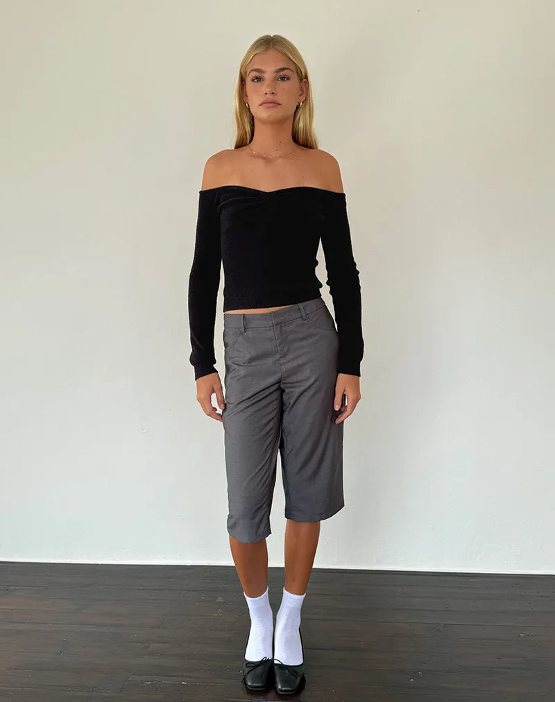 Makena Bardot Jumper in Brushed Black sold by Motel Rocks product image thumbnail 5