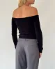 Makena Bardot Jumper in Brushed Black sold by Motel Rocks