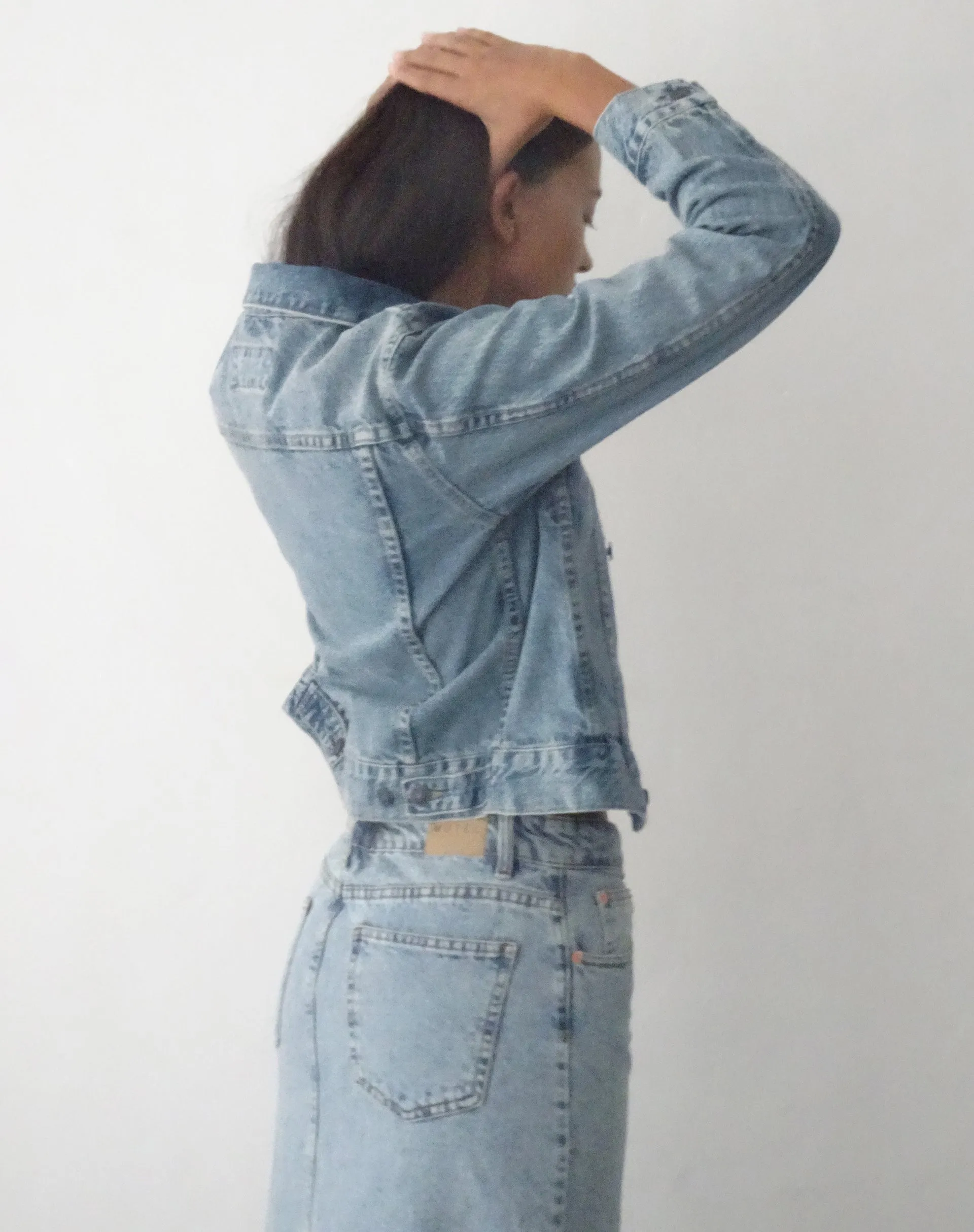 Fitted Denim Jacket in Blue Wash sold by Motel Rocks product image thumbnail 2