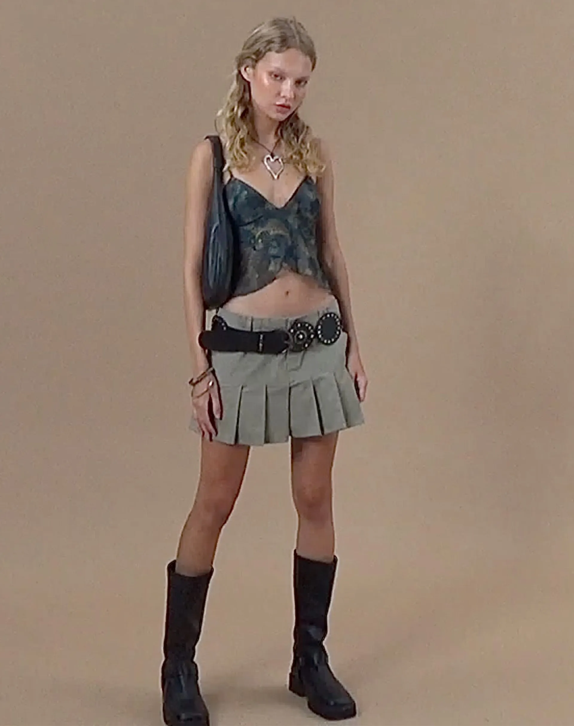 Keripa Cargo Mini Skirt in Biscotti sold by Motel Rocks product image thumbnail 2