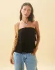 Jimin Layered Bandeau Top in Crinkle Black sold by Motel Rocks