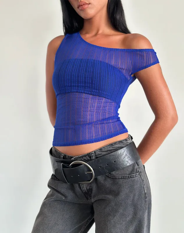 Sohan Top in Sheer Texture Blue sold by Motel Rocks