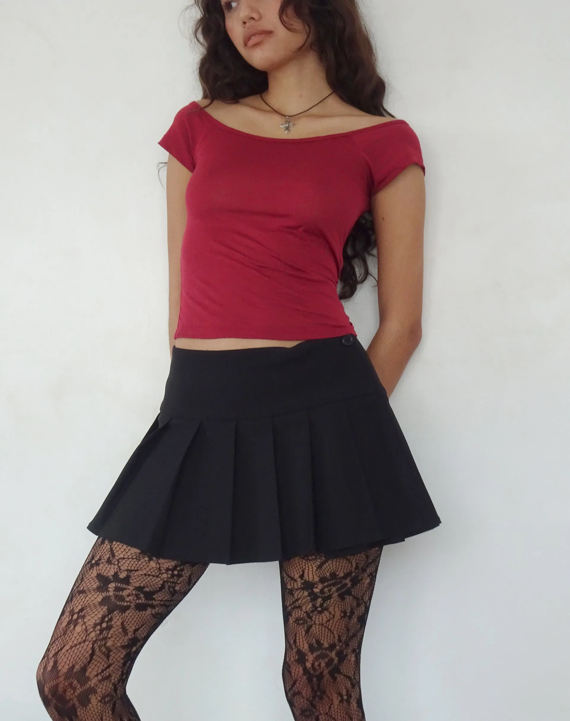 Charya Off The Shoulder Top in Adrenaline Red sold by Motel Rocks product image thumbnail 4