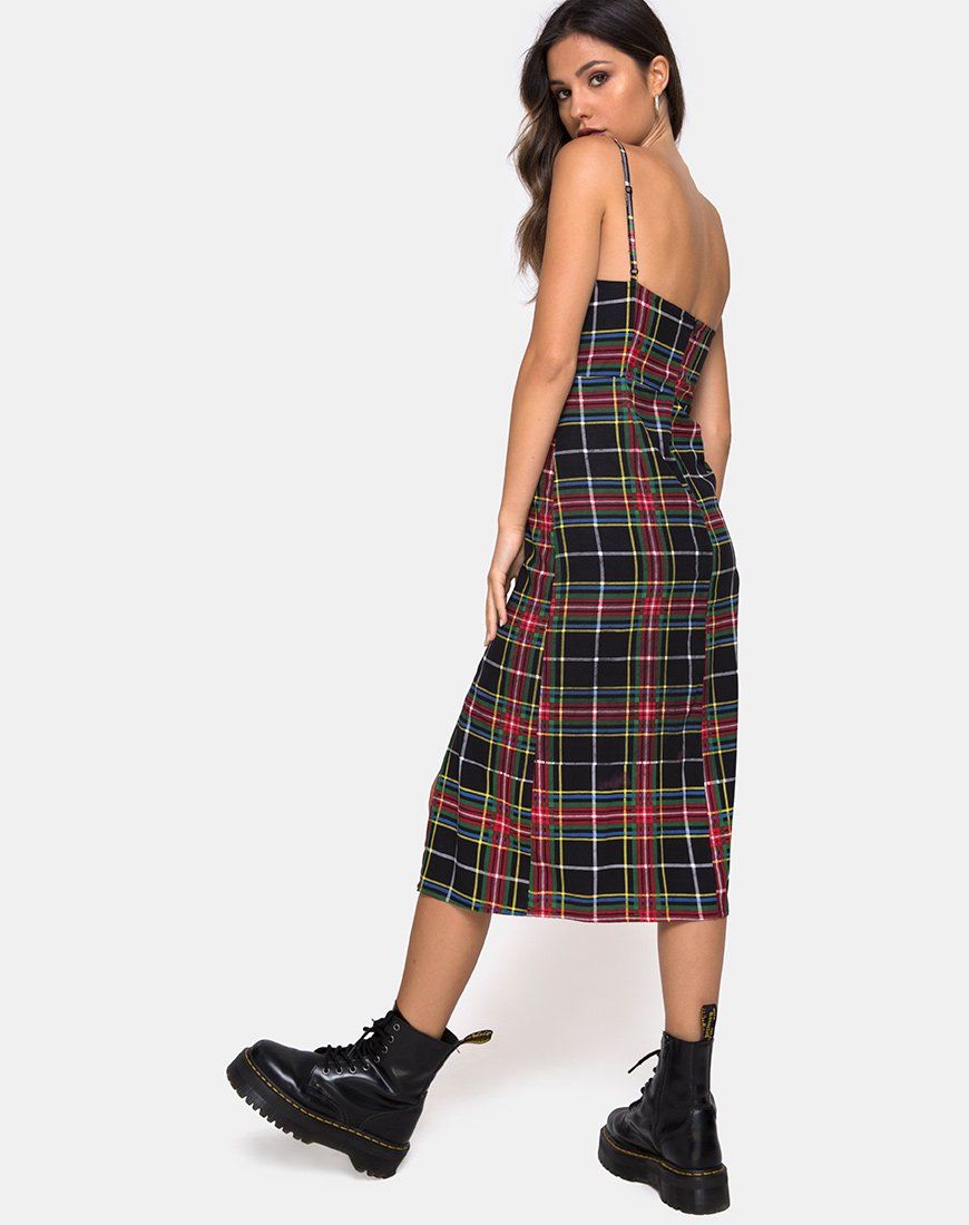 Kaoya Dress in Plaid Red Green Yellow Black sold by Motel Rocks product image thumbnail 2