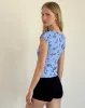 Nova Top in Inky Blue Floral Mesh sold by Motel Rocks