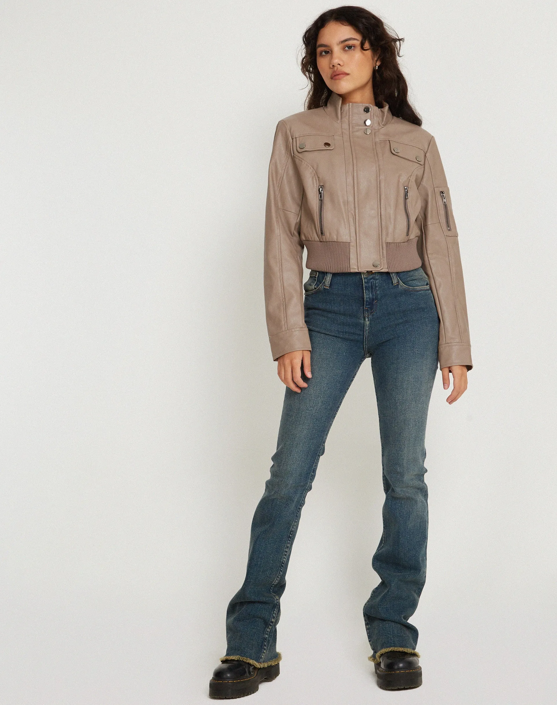 Loviana Jacket in PU Putty sold by Motel Rocks product image thumbnail 3