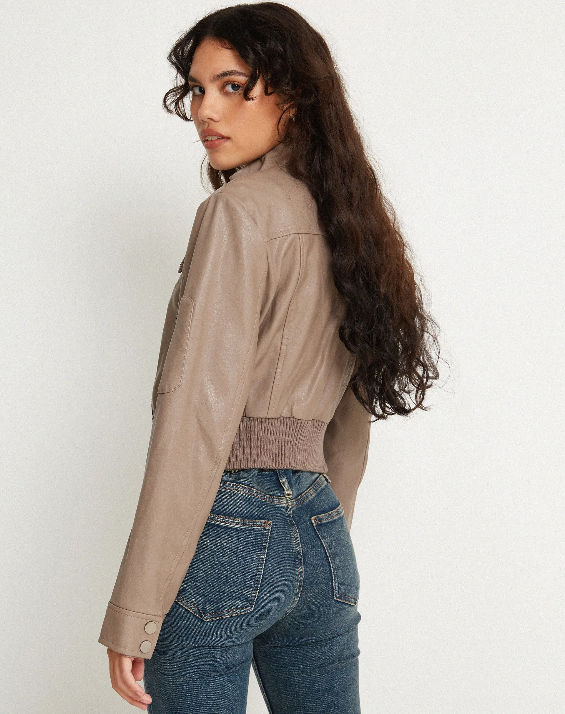 Loviana Jacket in PU Putty sold by Motel Rocks product image thumbnail 2