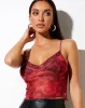 Yenika Crop Top in Rough Rose Burgundy sold by Motel Rocks