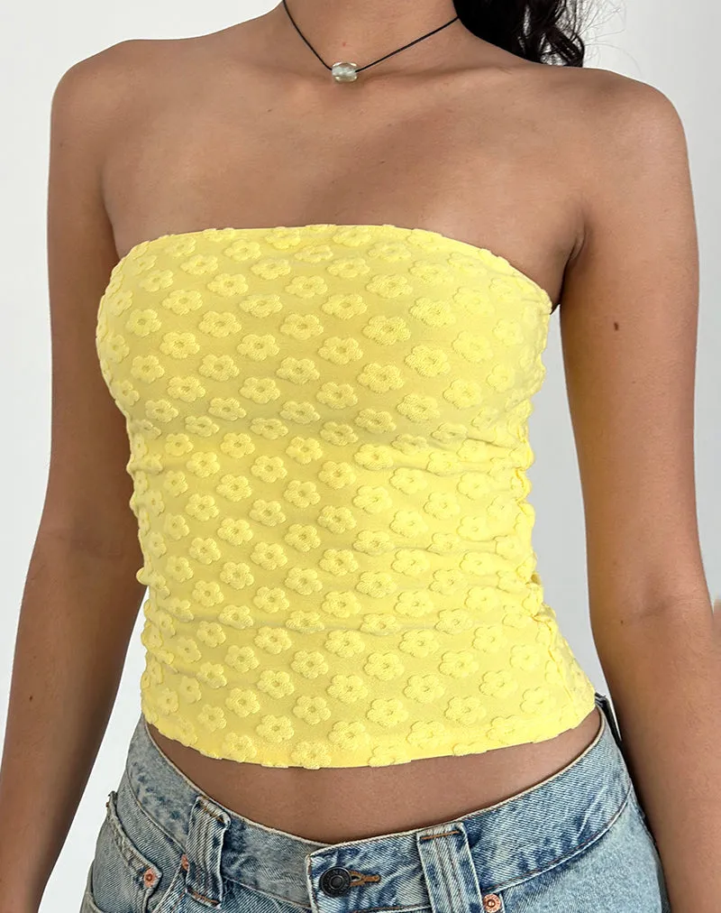 Peggy Bandeau Top in Terry Yellow Mini Floral sold by Motel Rocks product image thumbnail 2