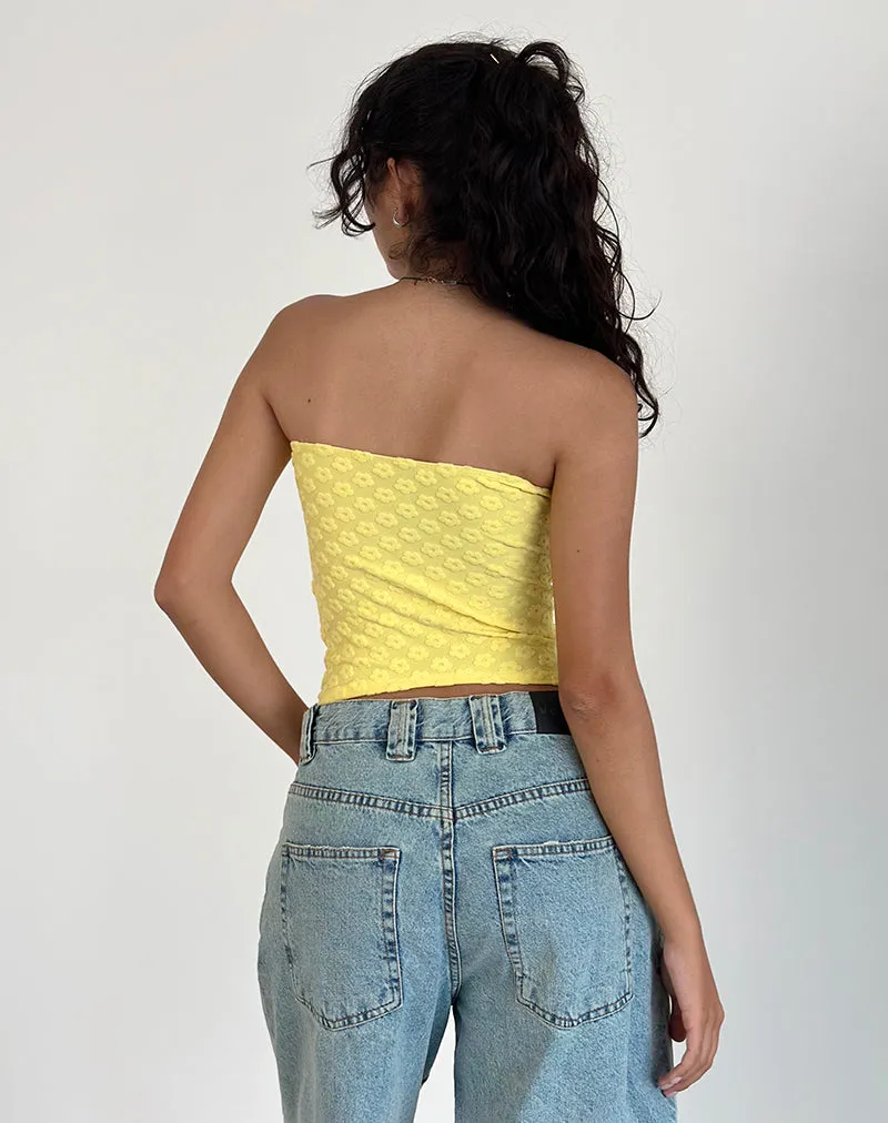 Peggy Bandeau Top in Terry Yellow Mini Floral sold by Motel Rocks product image thumbnail 4