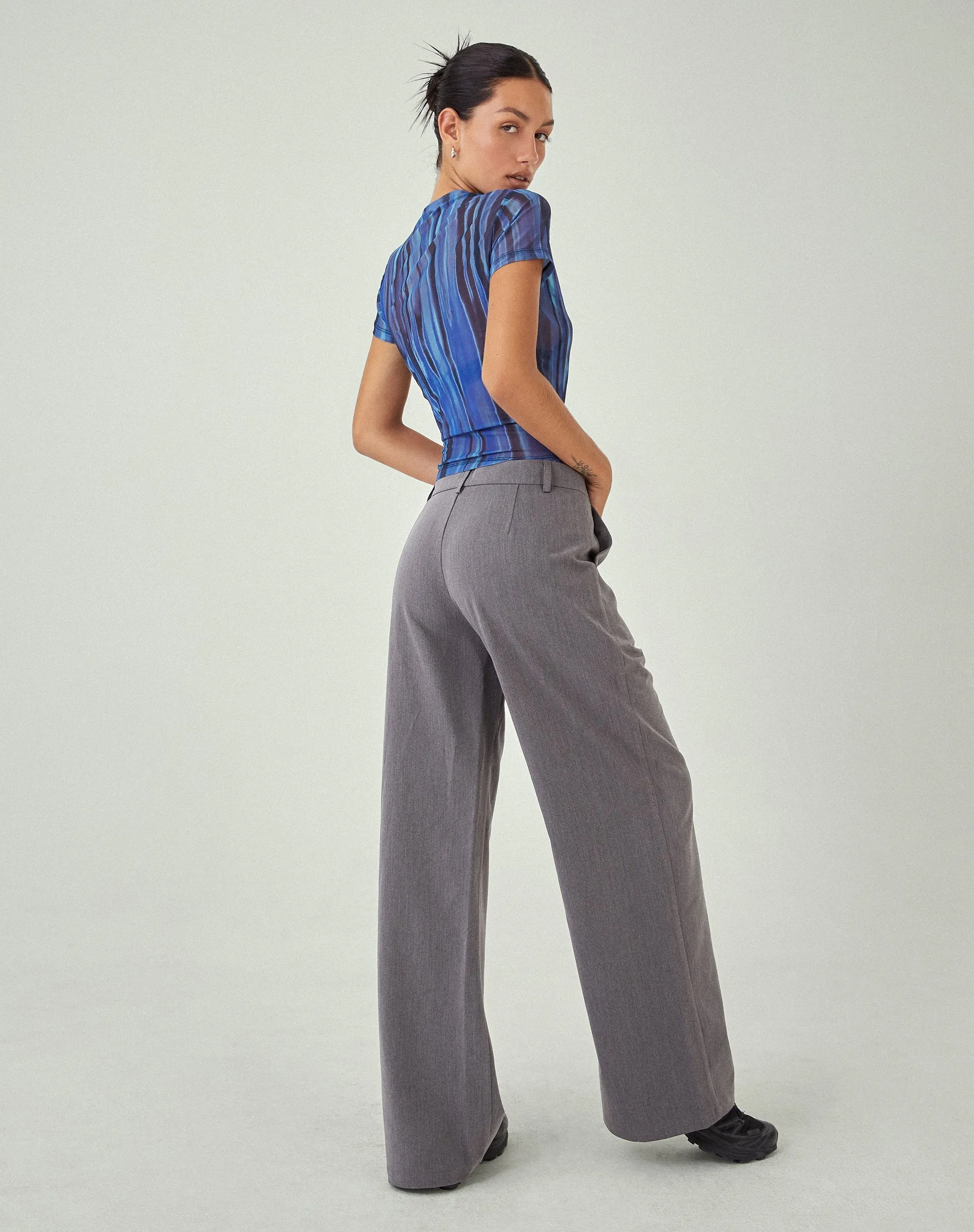 Zorani Short Sleeve Top in Colour Bleed Blue sold by Motel Rocks product image thumbnail 4