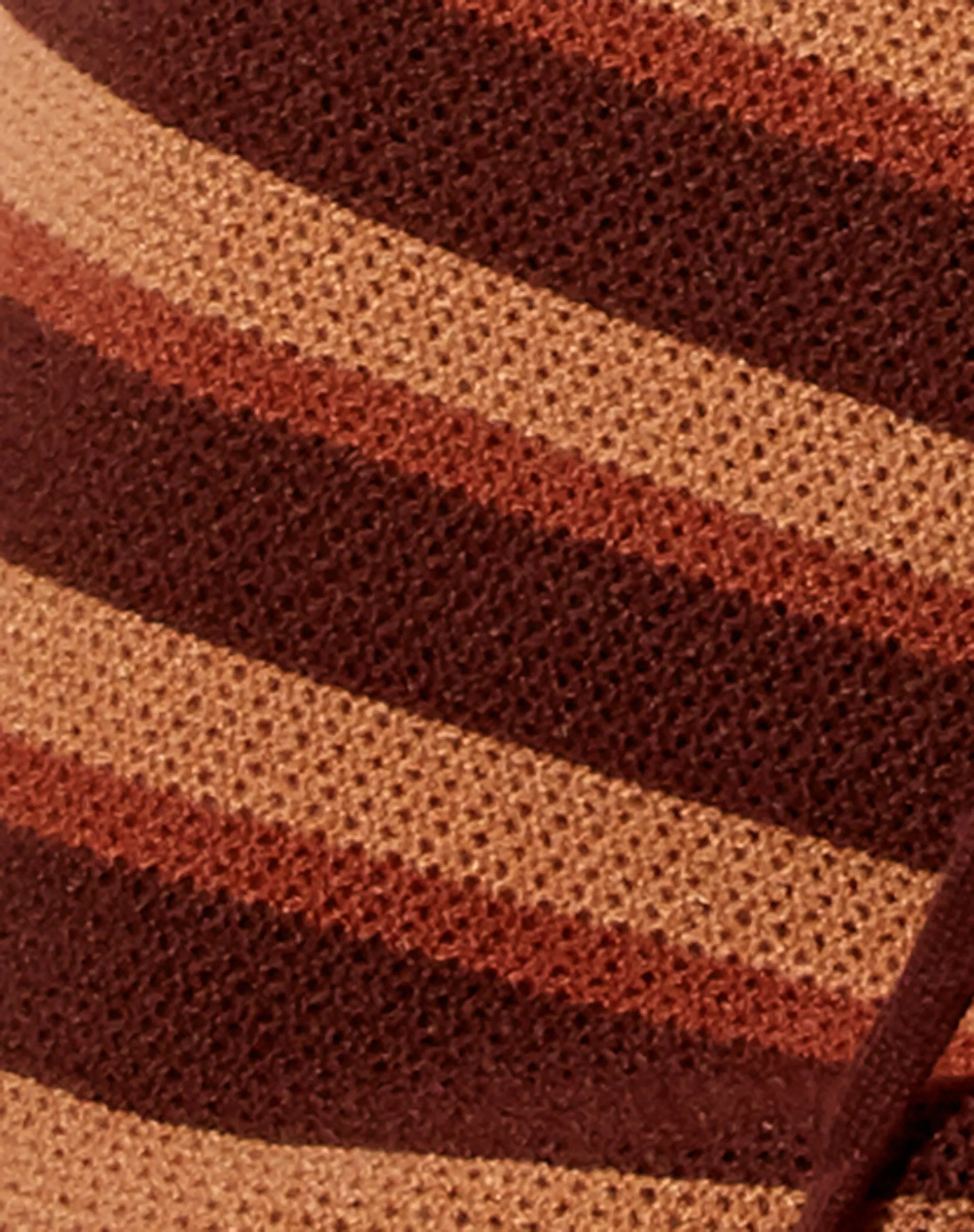 Tuwi Mini Skirt in Crochet Knit Stripe Brown Chocolate sold by Motel Rocks product image thumbnail 5