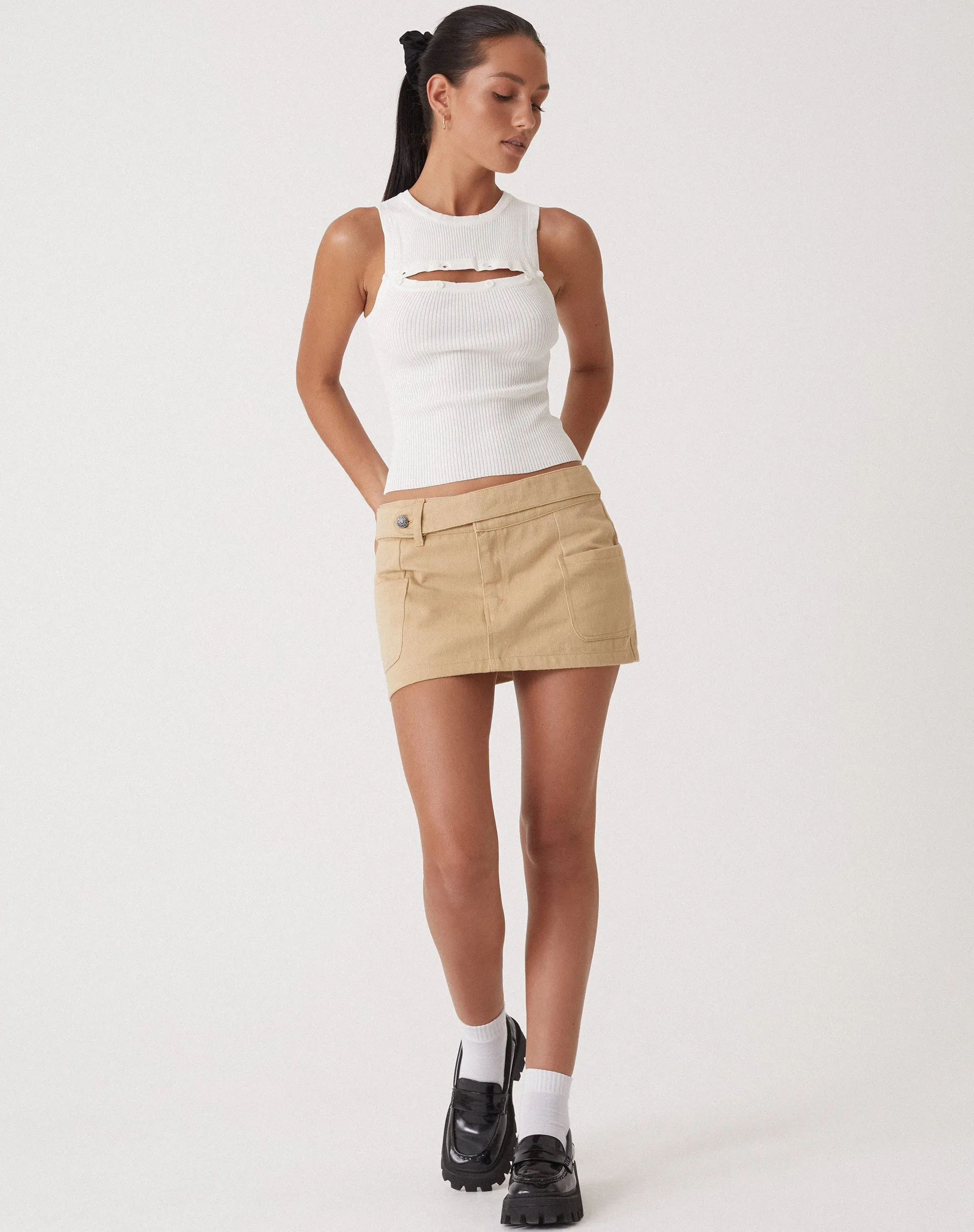 MOTEL X OLIVIA NEILL Caena Top in Rib Star White sold by Motel Rocks product image thumbnail 4