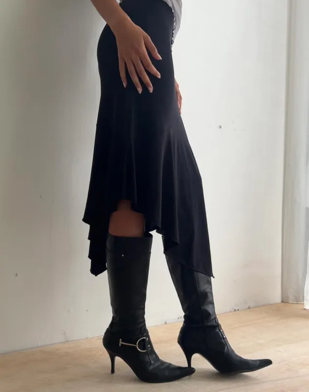 Cinta Low Rise Midi Skirt in Black made by Motel Rocks