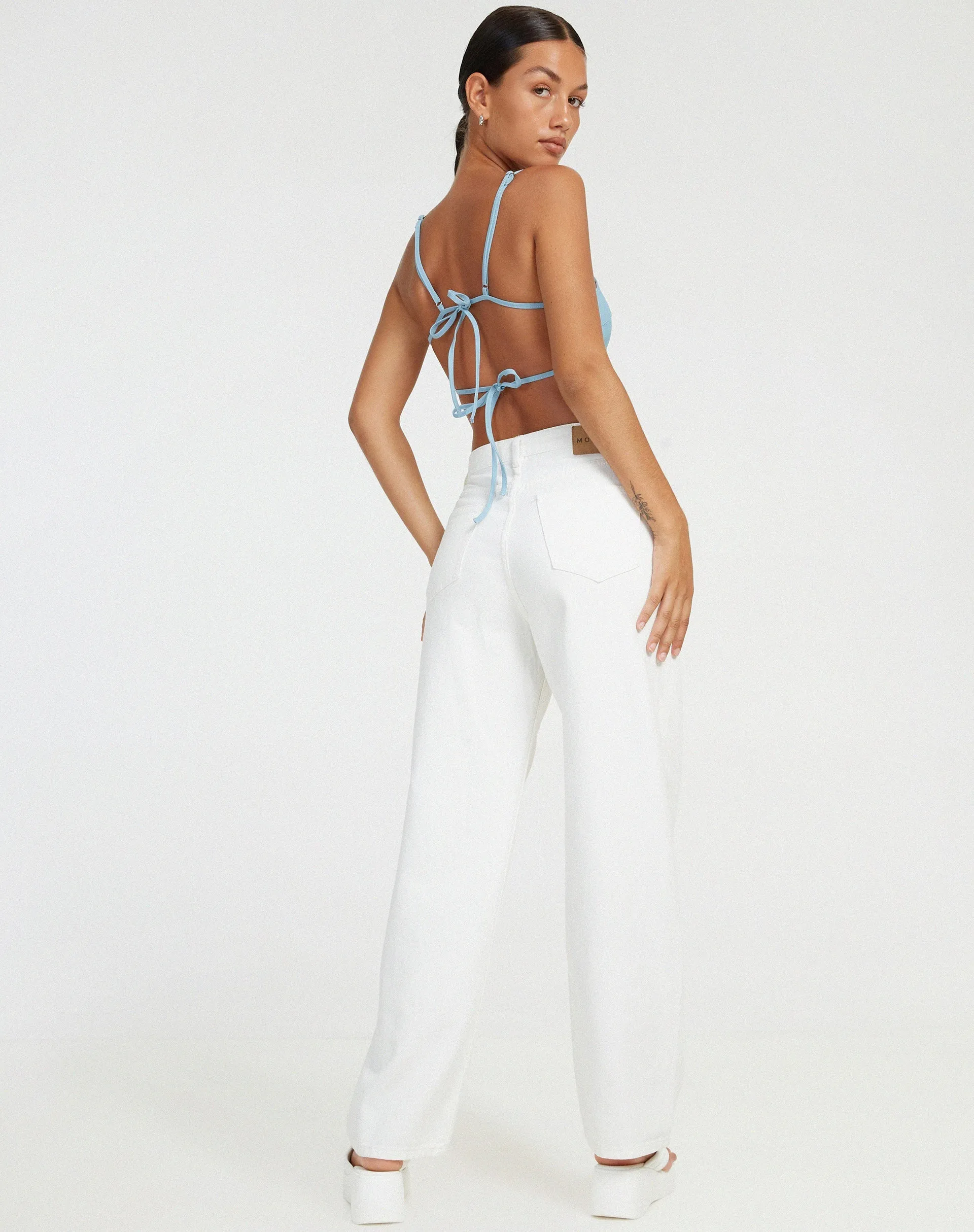 Merita Crop Top in Light Blue sold by Motel Rocks product image thumbnail 4