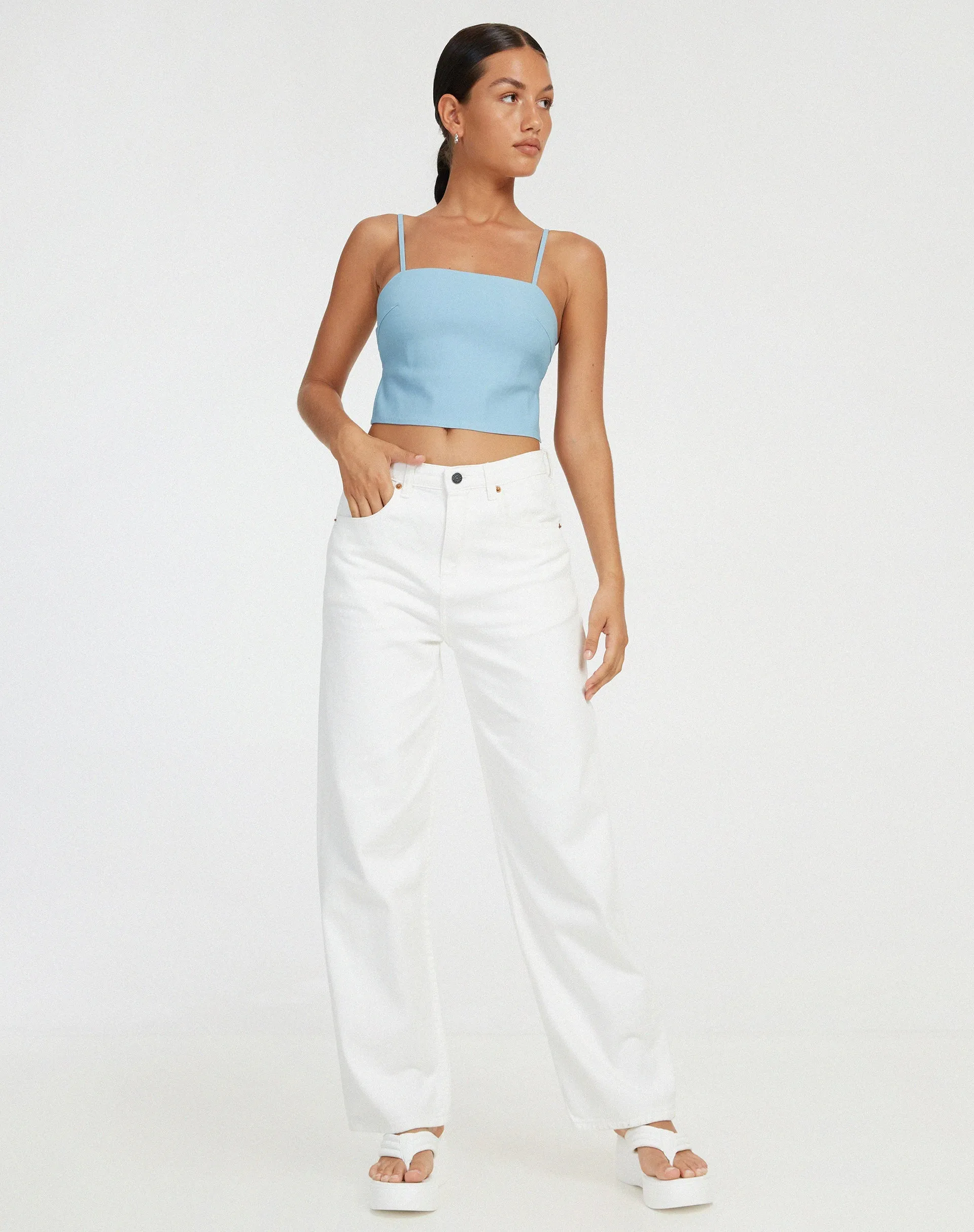 Merita Crop Top in Light Blue sold by Motel Rocks product image thumbnail 3