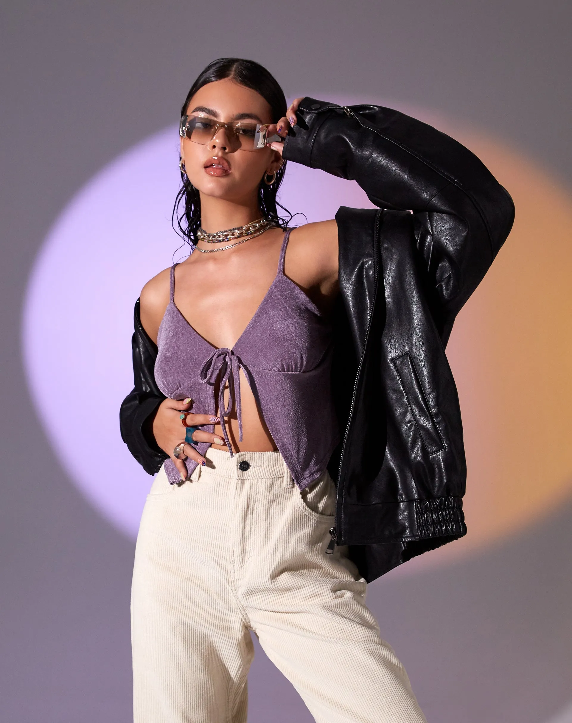 Rumak Cami Top in Crepe Lavender sold by Motel Rocks