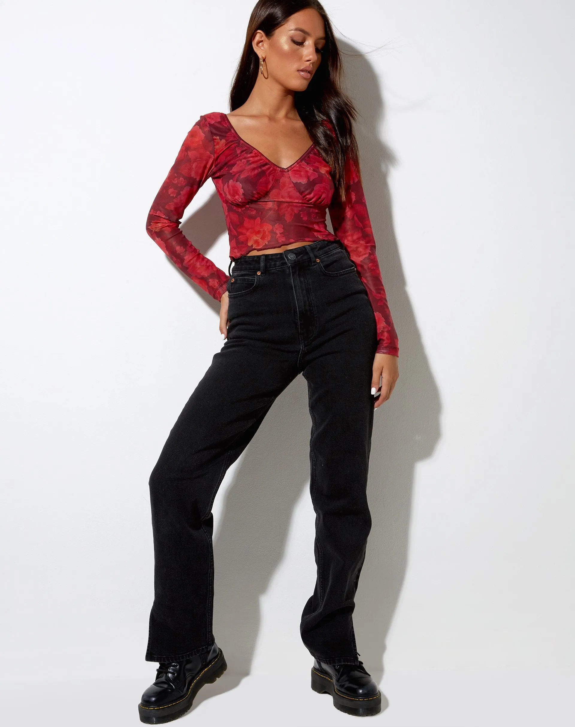 Glaster Crop Top in Rough Rose sold by Motel Rocks product image thumbnail 3