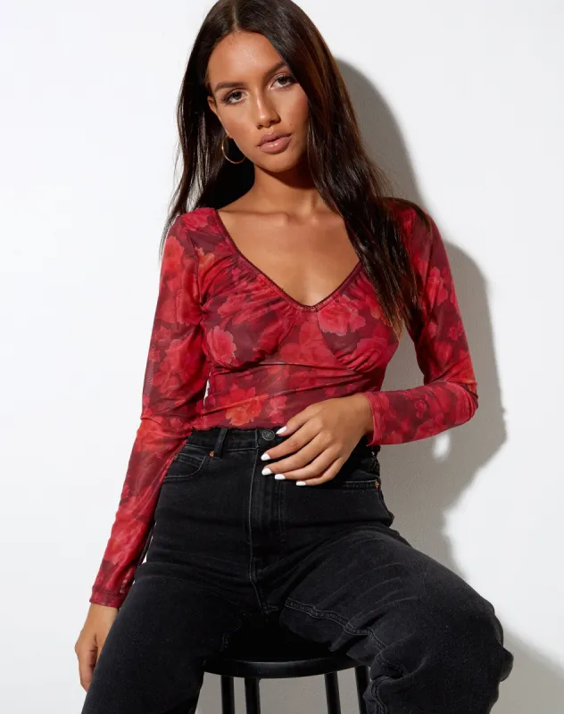 Glaster Crop Top in Rough Rose sold by Motel Rocks