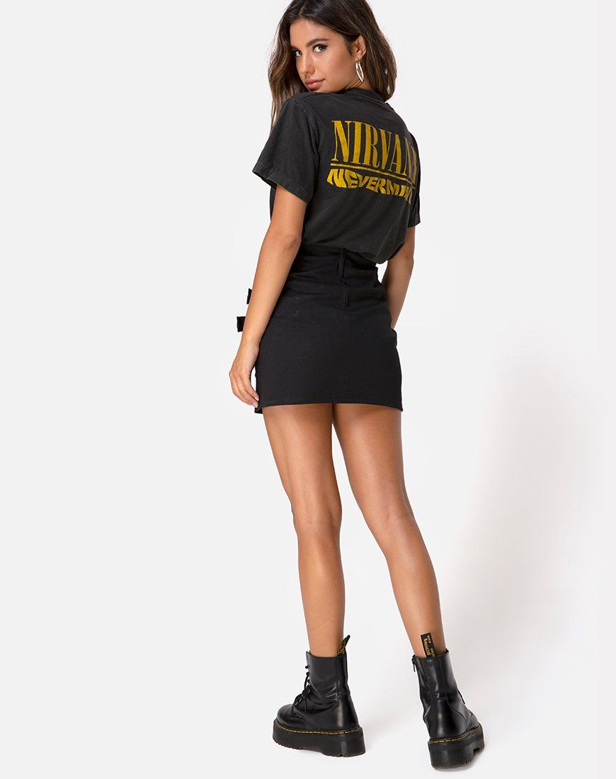 Tribel Mini Skirt in Black sold by Motel Rocks product image thumbnail 4