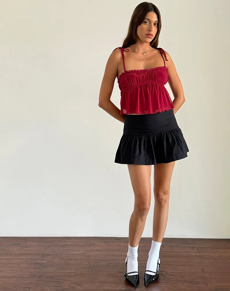 Damaris Cami Top in Red Cherry with Red Binding sold by Motel Rocks product image thumbnail 3