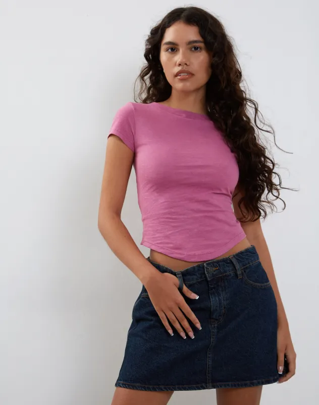 Jojes Jersey Tee in Cashmere Pink sold by Motel Rocks