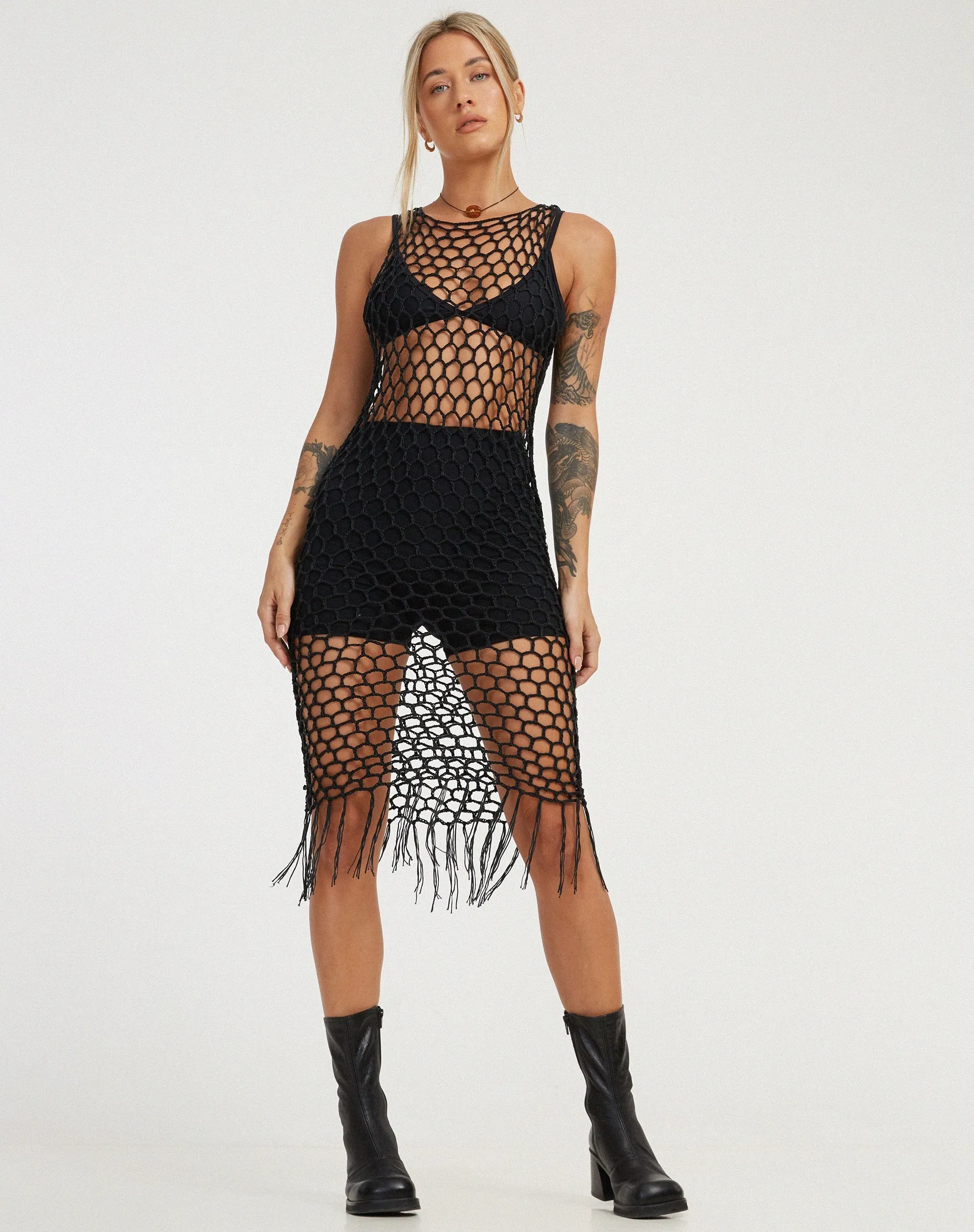 Levio Midi Dress in Black sold by Motel Rocks product image thumbnail 3