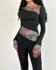 Lucca Top In Printed Lace Leopard sold by Motel Rocks