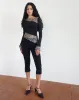 Lucca Top In Printed Lace Leopard sold by Motel Rocks