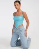 Zova Wide Leg Trouser in Pu Black sold by Motel Rocks