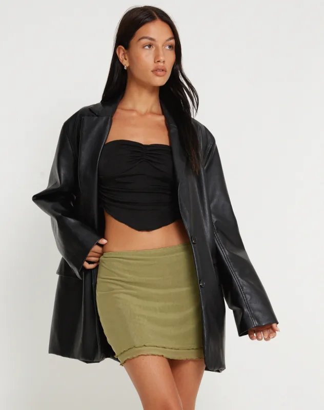 Eldon Mini Skirt in Olive Mesh sold by Motel Rocks