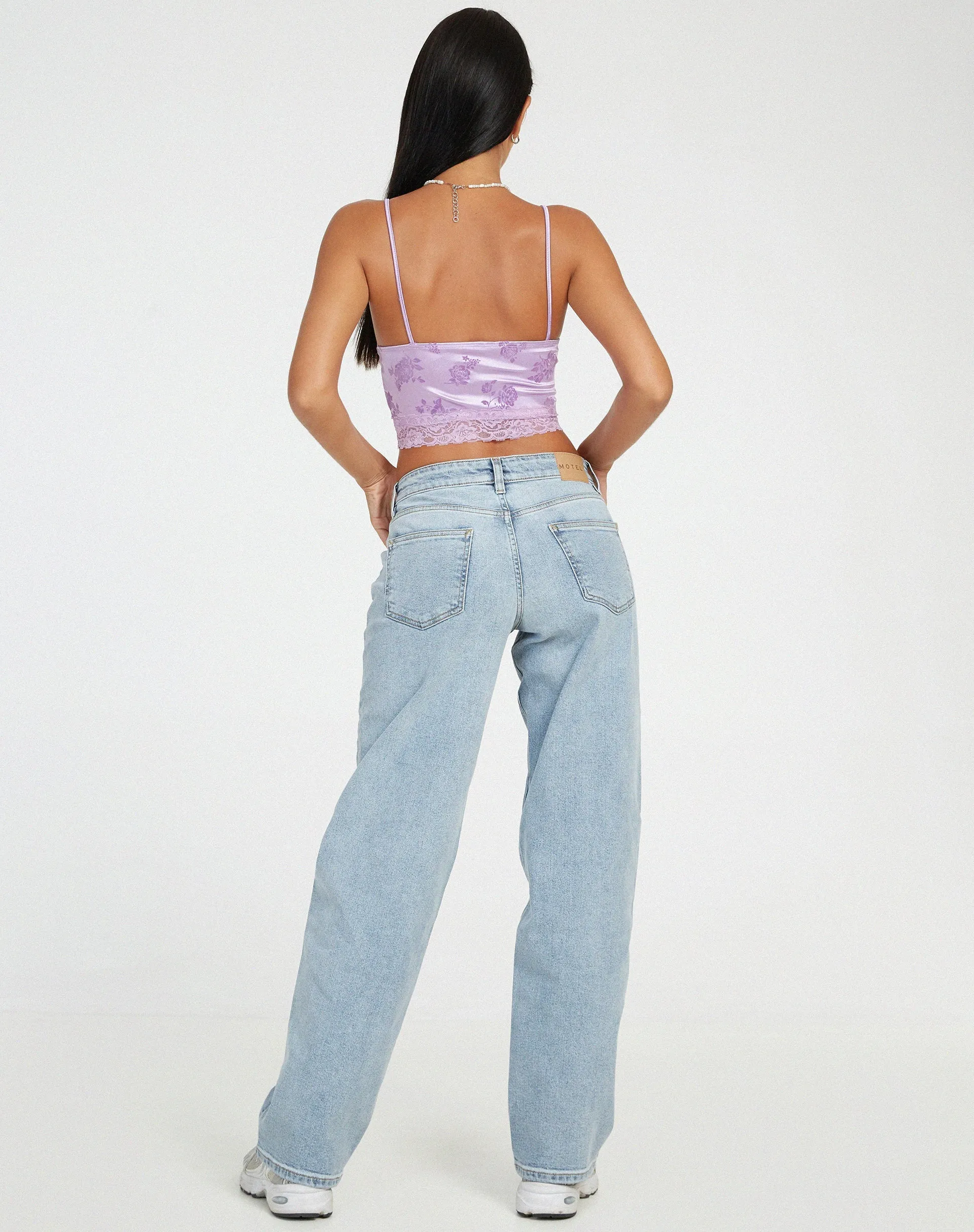 Dyrana Crop Top in Rose Flock Lilac sold by Motel Rocks product image thumbnail 5