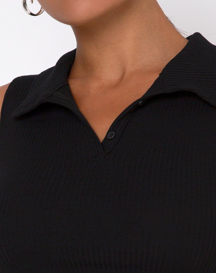 Guaco Crop Top in Rib Black sold by Motel Rocks product image thumbnail 4