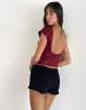 Erika Low Back Top in Gauzy Sequin Red sold by Motel Rocks