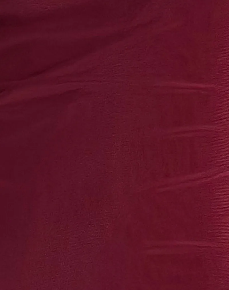 Renata Asymmetrical Mini Dress in Burgundy Mesh sold by Motel Rocks product image thumbnail 4