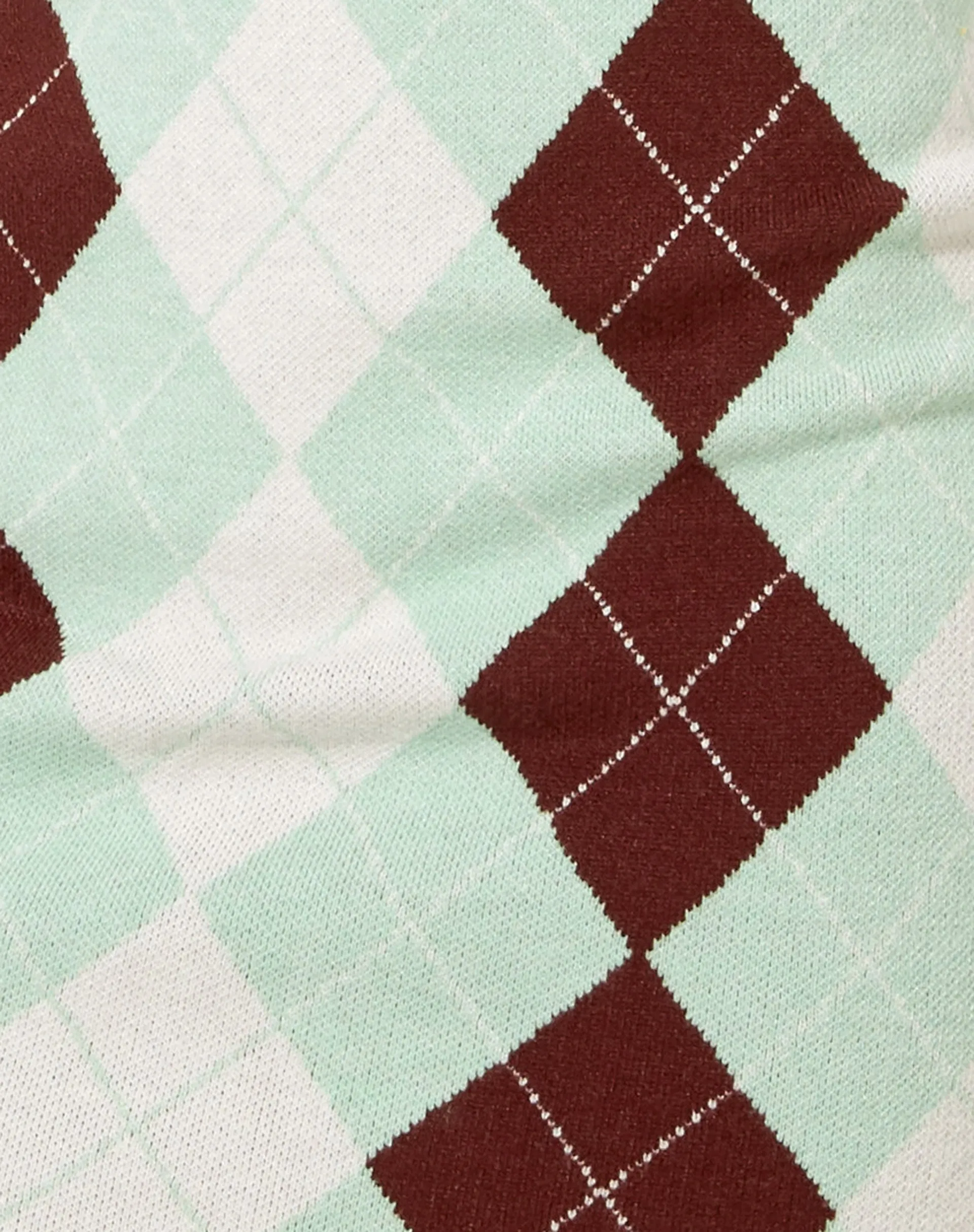 Riani Mini Skirt in Argyle Green Cream and Brown sold by Motel Rocks product image thumbnail 5