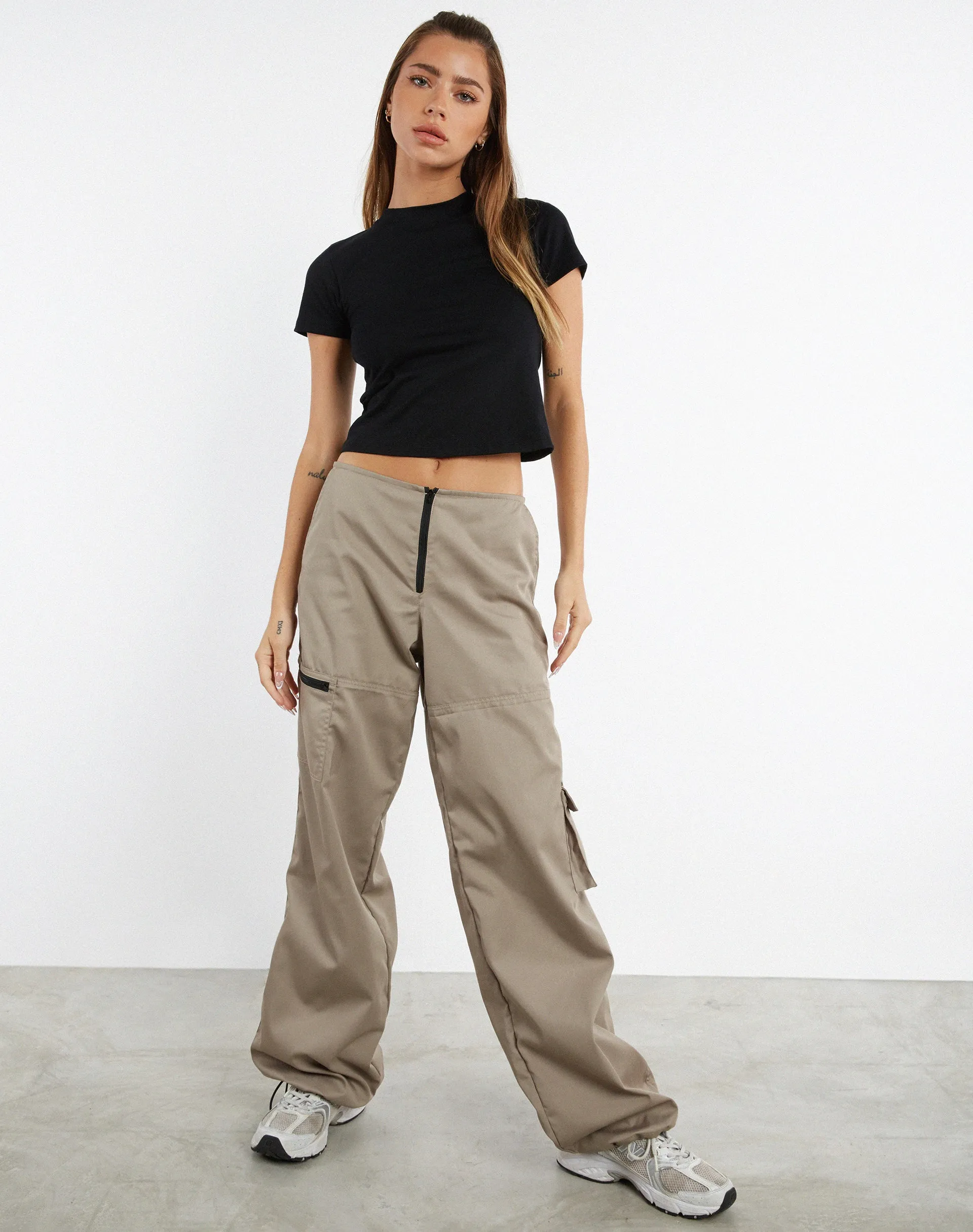 Xander Cargo Trouser in Cotton Drill Taupe sold by Motel Rocks product image thumbnail 3