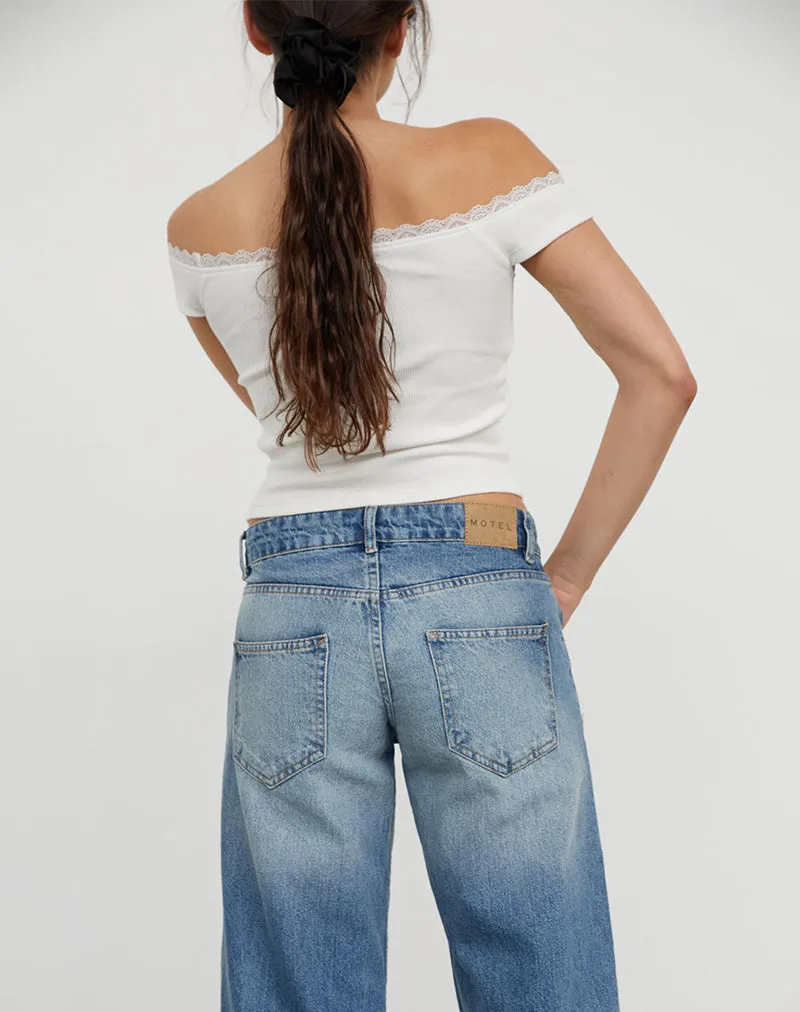 Low Rise Parallel Jeans in Powder Blue sold by Motel Rocks product image thumbnail 2