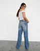 Low Rise Parallel Jeans in Powder Blue sold by Motel Rocks