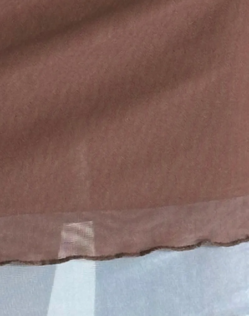 Ren Mini Dress in Mesh Brown with Light Blue sold by Motel Rocks product image thumbnail 5