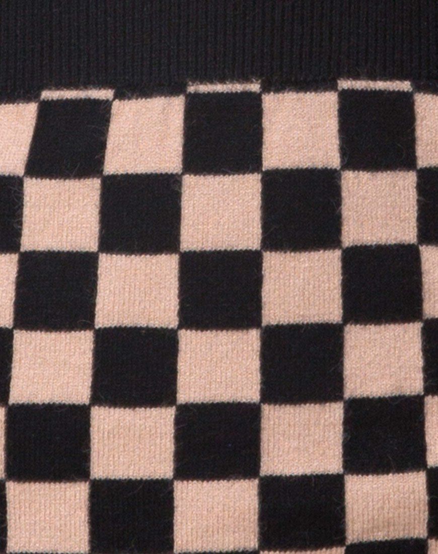 Immie Mini Skirt in Checkerboard Tan sold by Motel Rocks product image thumbnail 5