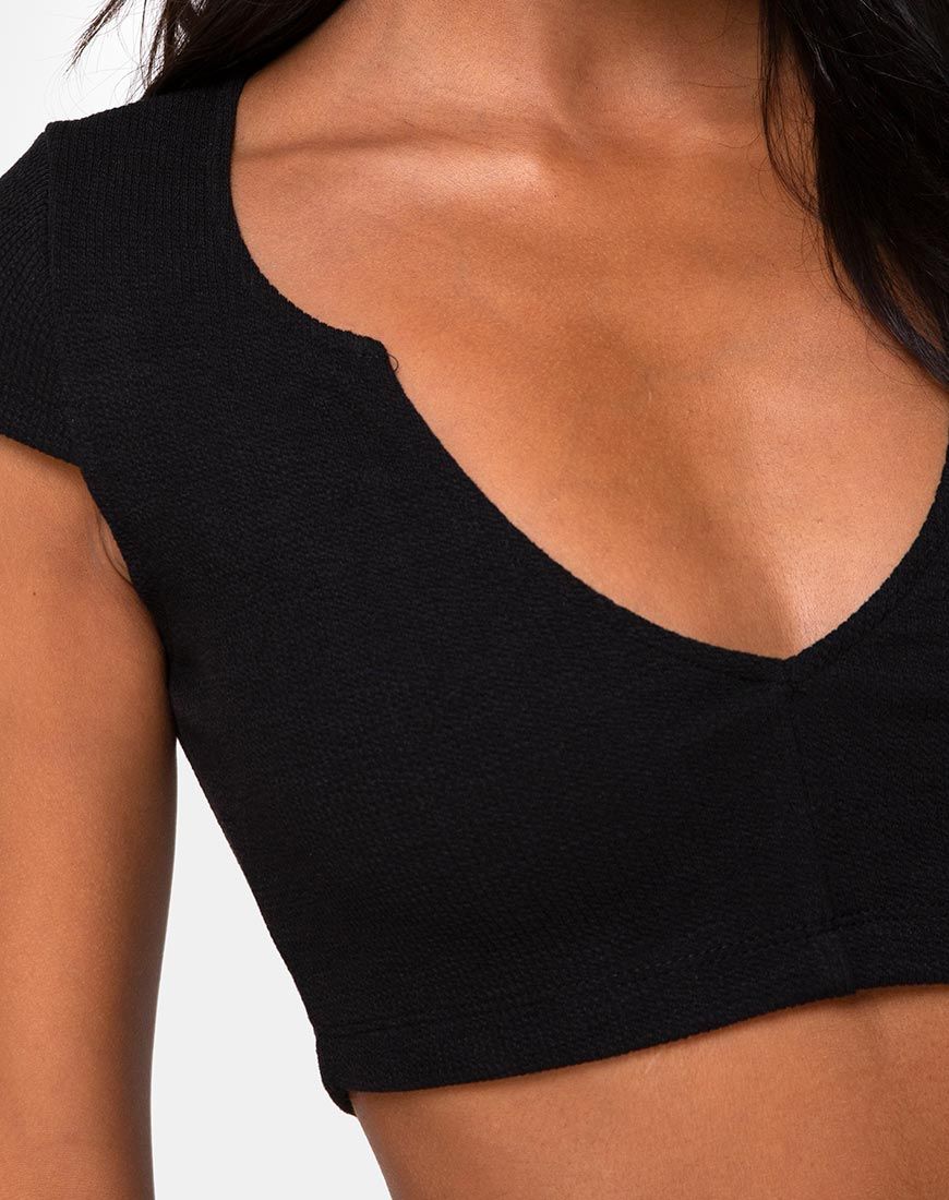 Guanna Crop Top in Rib Black sold by Motel Rocks product image thumbnail 5