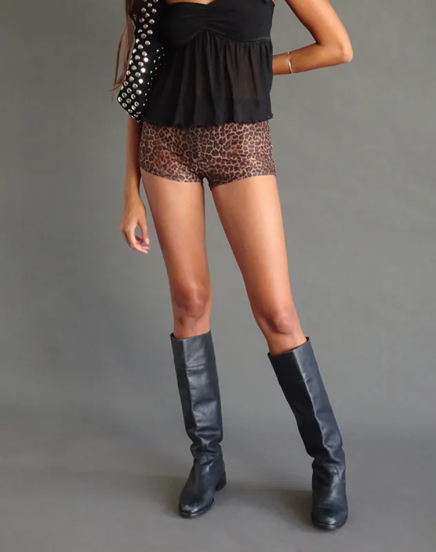 Ciana Hot Pants in Mesh Rar Leopard sold by Motel Rocks