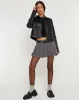 Yonde Zip Up Jacket in PU Black sold by Motel Rocks