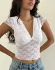 Livra Top in Clover Lace White sold by Motel Rocks