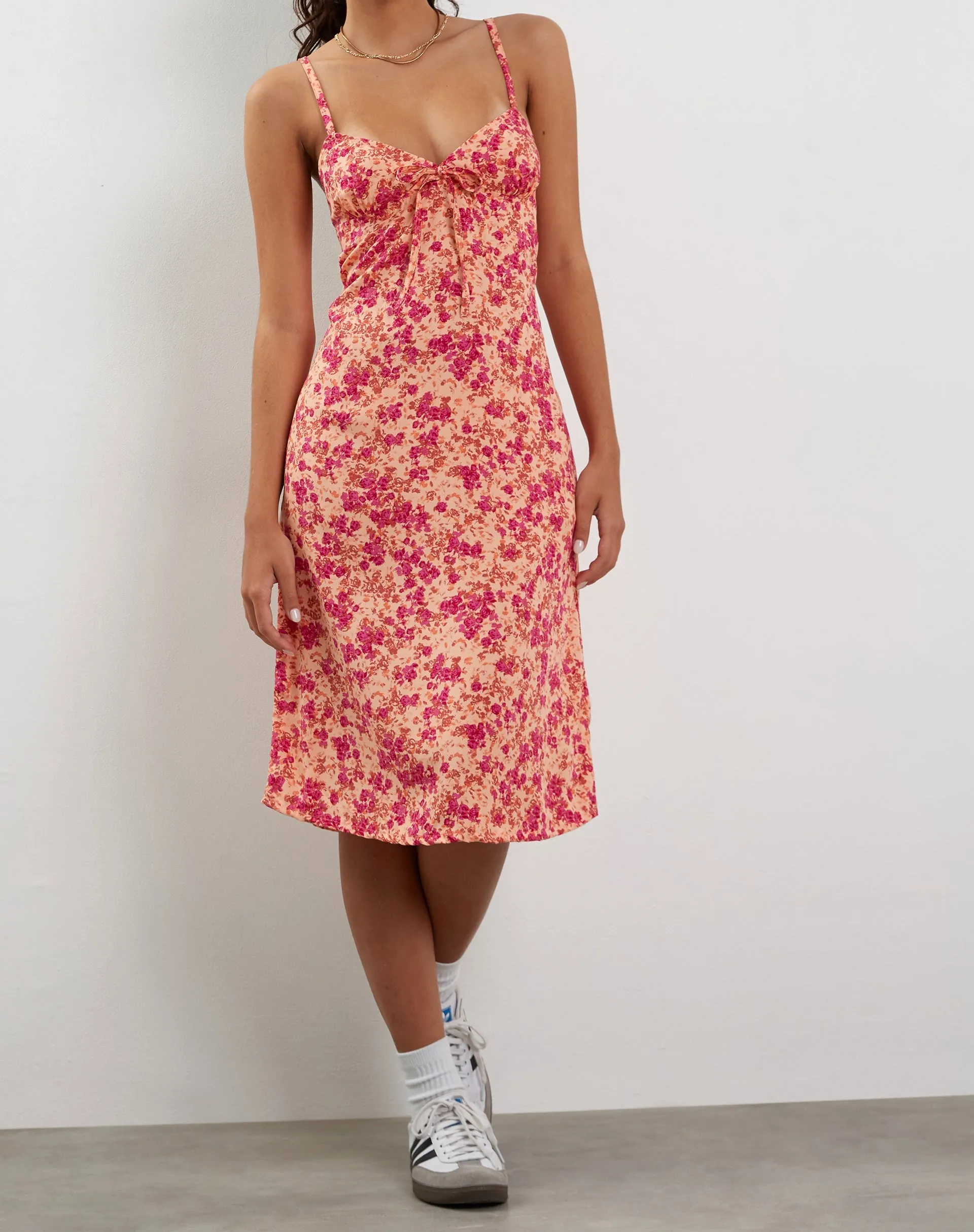 Ronsha Midi Dress in Dark Wild Flower Cantaloupe sold by Motel Rocks product image thumbnail 2