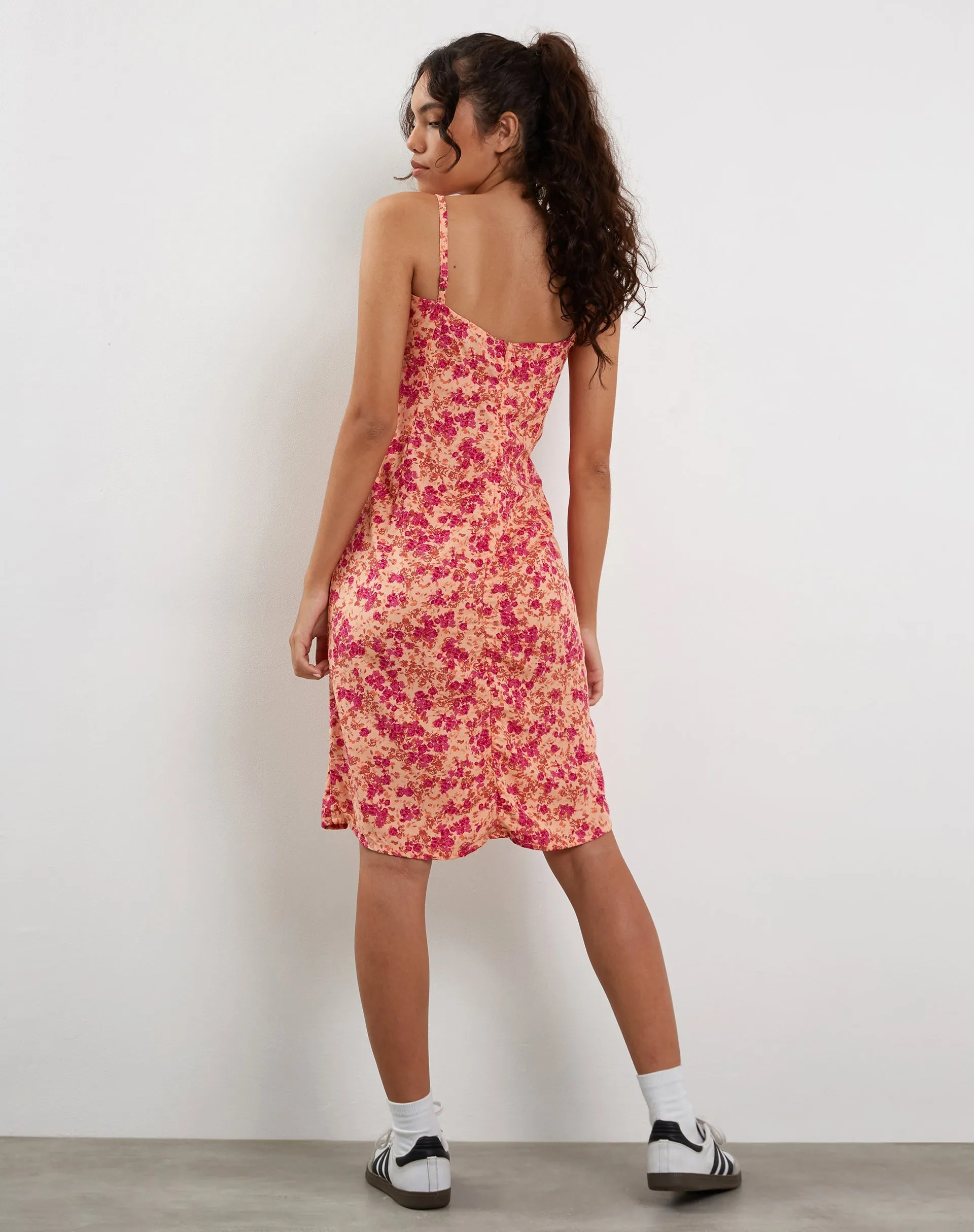 Ronsha Midi Dress in Dark Wild Flower Cantaloupe sold by Motel Rocks product image thumbnail 4