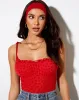 Kalos Cami Top in Red Mesh Red Heart Flock sold by Motel Rocks