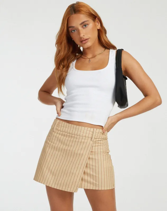 Piha Mini Skirt in Pencil Stripe sold by Motel Rocks